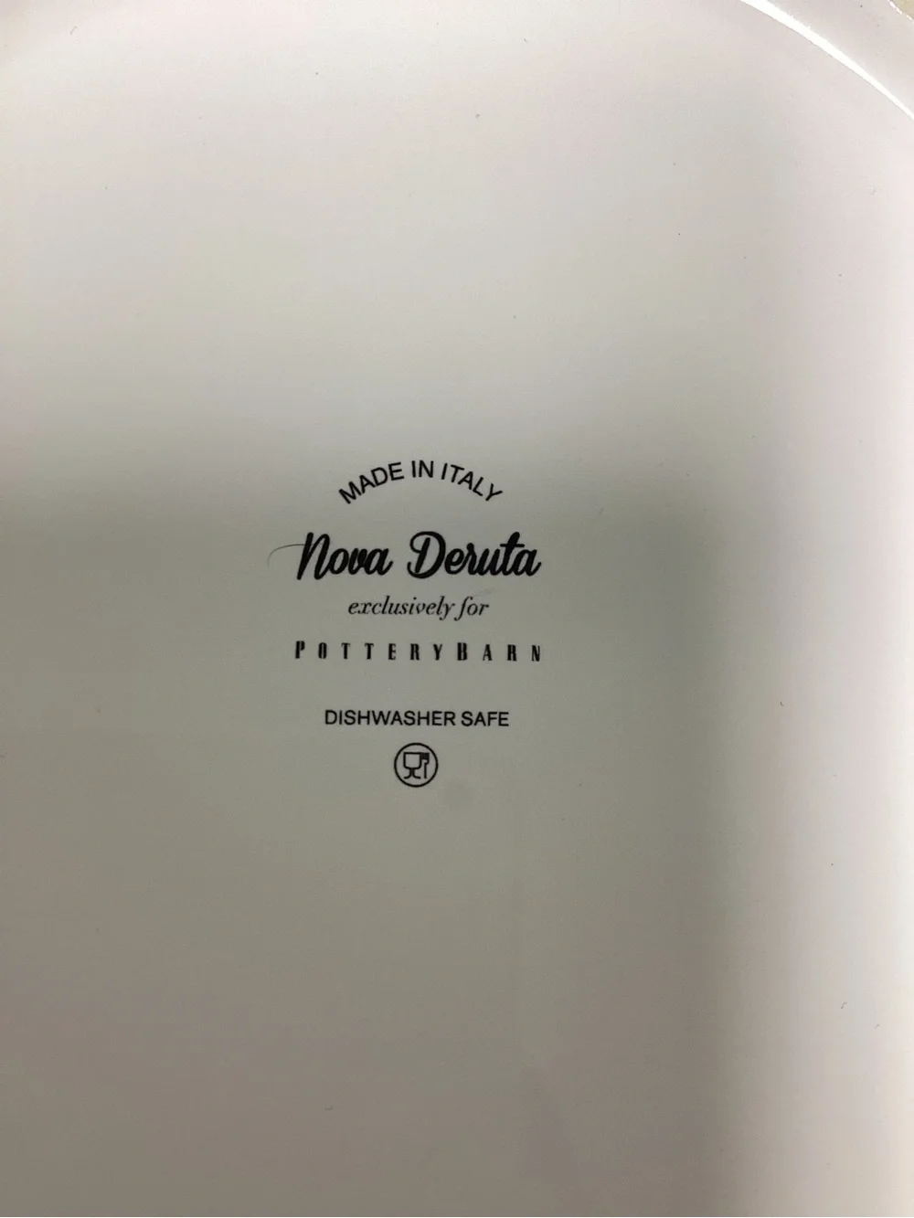 Nova Deruta for Pottery Barn Blue and White Decorative Dinner Plates - Set of 8